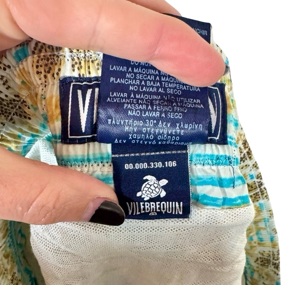 Vilebrequin Moorea Floral Stripe Print Swim Trunks Shorts - Picture 12 of 12